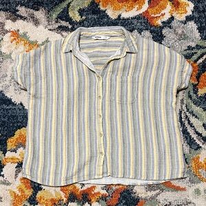 Cotton Striped Button-Up Shirt